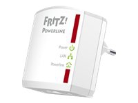 AVM FRITZ!Powerline 510E - Strømlinjeadaptersett - HomePlug AV (HPAV) - veggpluggbar (en pakke 2)