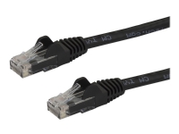 StarTech.com 15m CAT6 Ethernet Cable, 10 Gigabit Snagless RJ45 650MHz 100W PoE Patch Cord, CAT 6 10GbE UTP Network Cable w/Strain Relief, Black, Fluke Tested/Wiring is UL Certified/TIA - Category 6 - 24AWG (N6PATC15MBK) - Koblingskabel - RJ-45 (hann)