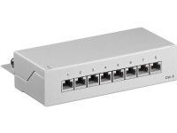 CAT 6 Mini/desktop-patch-panel, 8 porte