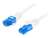 Lanberg - Koblingskabel - RJ-45 (hann) til RJ-45 (hann) - 10 m - SFTP - CAT 6a - formstøpt, uten hindringer, flertrådet - hvit, RAL 9010