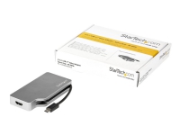 StarTech.com USB C Multiport Video Adapter with HDMI, VGA, Mini DisplayPort or DVI, USB Type C Monitor Adapter to HDMI 2.0 or mDP 1.2 (4K 60Hz), VGA or DVI (1080p), Space Gray Aluminum - 4-in-1 USB-C Converter (CDPVDHDMDP2G) - Video adapter - USB-C h