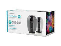 Nedis WIFICI20CGY - Nettverksovervåkingskamera - panorering / tipping - farge (Dag og natt) - 1 MP - 1280 x 720 - 720p - fastfokal - lyd - trådløs - Wi-Fi - DC 5 V