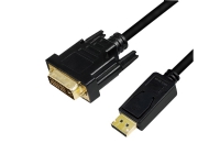 LogiLink CV0133, 5 m, DisplayPort, DVI, Hankjønn, Hankjønn, Rett