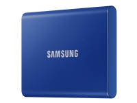 Samsung T7 MU-PC500H - Solid State Drive - kryptert - 500 GB - ekstern (bærbar) - USB 3.2 Gen 2 (USB-C kontakt) - 256-bit AES - indigoblå