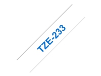 Brother TZe-233 - Blått på hvitt - Rull (1,2 cm x 8 m) 1 cassette(s) laminert teip - for Brother PT-D210, D600, H110, P750, P950 P-Touch Cube PT-P300 P-Touch Cube Pro PT-P910