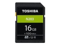 Toshiba High Speed N203 - Flashminnekort - 16 GB - UHS-I U1 / Class10 - svart