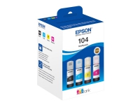 Epson EcoTank 104 - 4-pack - svart, gul, cyan, magenta - original - blekkrefill - for EcoTank ET-1810, 2715, 2721, 2810, 2811, 2812, 2814, 2815, 2820, 2821, 2825, 2826, 4800
