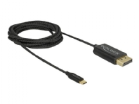 Delock - DisplayPort-kabel - USB-C (hann) til DisplayPort (hann) - DisplayPort 1.2 - 2 m - 4K-støtte, USB-strøm - svart