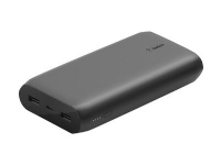 Belkin BOOST CHARGE - Strømbank - 20000 mAh - 3 utgangskontakter (USB, USB-C) - på kabel: USB, USB-C - svart