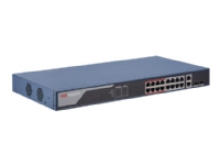 Hikvision DS-3E1318P-EI - Switch - Styrt - 16 x 10/100 (PoE+) + 2 x combo Gigabit - stasjonær - PoE+ (230 W)