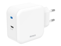 DELTACO USBC-AC139 - Strømadapter - 30 watt - 3 A - PD (USB-C) - hvit