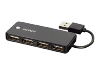 DELTACO UH-480 - Hub - 4 x USB 2.0 - stasjonær
