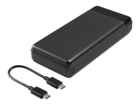 DELTACO PB-C1003 - Strømbank - 20000 mAh - 74 Wh - 66 watt - 3 A - Fast Charge - 3 utgangskontakter (USB, USB-C) - svart