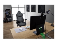 Razer Iskur - Stol - armlener - T-formet - tipping - roterende - metall, stoff, kryssfinér, høytetthets støpt skum - mørk grå
