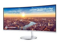 Samsung C34J791WTR - CJ79 Series - QLED-monitor - kurvet - 34 - 3440 x 1440 UWQHD @ 100 Hz - VA - 300 cd/m² - 3000:1 - 4 ms - 2xThunderbolt 3, HDMI, DisplayPort - høyttalere - hvit