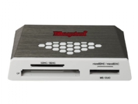 Kingston High-Speed Media Reader - Kortleser (CF I, CF II, MS, MS PRO, SD, MS Duo, MS PRO Duo, CF, microSD, SDHC, microSDHC, MS PRO-HG Duo, SDHC UHS-I, SDXC UHS-I, microSDHC UHS-I, microSDXC UHS-I) - USB 3.0