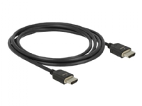 Delock - Ultra High Speed - HDMI-kabel - HDMI hann til HDMI hann - 2 m - trippel beskyttelse - svart - støtte for Dolby DTS-HD Master Audio, støtte for Dolby TrueHD, støtter 21:9 kinosideforhold, støtte for 8K UHD (7680 x 4320)