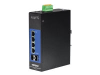TRENDnet TI-G642I - Switch - ikke-styrt - 4 x 10/100/1000 + 2 x Gigabit SFP - DIN-skinnemonterbar - DC-strøm