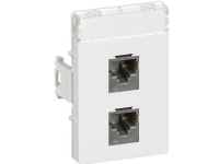 CLIC'LINE Dataudtag for 2x RJ45 Krone-LSA UTP, 1 modul, hvid