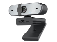 ProXtend XSTREAM 2K - Webkamera - Farge - 2592 x 1520 piksler (60 fps) - Lyd - USB - Svart / Sølv