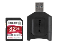 Kingston Canvas React Plus - Flashminnekort - 32 GB - Video Class V90 / UHS-II U3 / Class10 - SDHC UHS-II