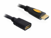 Delock High Speed HDMI with Ethernet - HDMI-forlengelseskabel - HDMI hann til HDMI hunn - 1 m