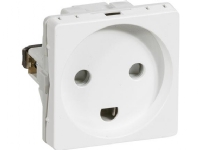 LAURITZ KNUDSEN FUGA® indsats stikkontakt hvid, 1 modul 2-pol med jord. 16A 250V.