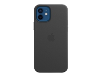 Apple - Baksidedeksel for mobiltelefon - med MagSafe - lær - svart - for iPhone 12, 12 Pro