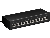 CAT 6 Mini/desktop-patch-panel, 12 porte