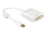 Delock - Video adapter - enkeltlenke - Mini DisplayPort (hann) til DVI-I (hunn) - DisplayPort 1.2 - 20 cm - tommelskruer, 4K-støtte - hvit