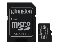 Kingston Canvas Select Plus - Flashminnekort (microSDHC til SD-adapter inkludert) - 32 GB - A1 / Video Class V10 / UHS Class 1 / Class10 - microSDHC UHS-I