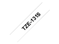 Brother TZe-131S - Svart på transparent - Rull (1,2 cm x 4 m) 1 cassette(s) laminert teip - for Brother PT-D210, D600, H110 P-Touch PT-1005, 1880, E800, H110 P-Touch Cube Plus PT-P710