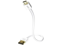 in-akustik Premium Micro XS - HDMI-kabel med Ethernet - HDMI hann til mikro-HDMI hann - 3 m - trippel beskyttelse - hvit - 4K-støtte