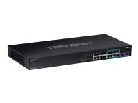 TRENDnet TPE BG182G - Switch - ikke-styrt - 8 x 10/100/1000 (UPOE / 4PPoE) + 8 x 10/100/1000 (PoE+) + 2 x SFP - rackmonterbar - UPOE / 4PPoE / PoE+ (440 W)