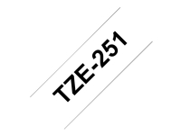 Brother TZe-251 - Standardklebemiddel - svart på hvitt - Rull (2,4 cm x 8 m) 1 cassette(s) laminert teip - for Brother PT-D600 P-Touch PT-D800, E550, E800, P900, P950 P-Touch Cube Plus PT-P710