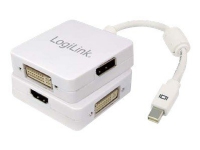 LogiLink Mini DisplayPort to HDMI/DVI/DisplayPort 3 in 1 Convertor Cable - Videokonverter - DVI, HDMI, DisplayPort