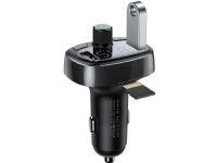 Baseus TM01 FM Transmitter 2-PORT USB CAR CHARGER + FM TRANSMITER Black