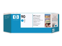 HP 90 - Cyan - skriverhode med renser - for DesignJet 4000, 4000ps, 4020, 4020ps, 4500, 4500mfp, 4500ps, 4520, 4520 HD-MFP, 4520ps