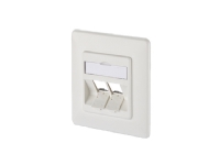 BTR E-DAT modul 8/8(8) UP empty - Innbygd utgang - ren hvit, RAL 9010 - 2 porter