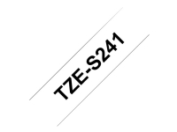 Brother TZe-S241 - sort på hvid 18mm x 8m - ekstra stærkt klæbende