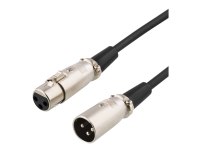 DELTACO - Lydforlengelseskabel - XLR3 hunn til XLR3 hann - 3 m - svart