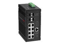 Edimax Pro IGS-5408P - Switch - smart - 8 x 10/100/1000 (PoE+) + 4 x kombo-SFP - DIN-skinnemonterbar - PoE+ (240 W) - DC power