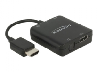 Delock HDMI Audio Extractor 4K 60 Hz compact - HDMI-lydsignalutskiller - svart