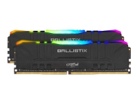 Ballistix RGB - DDR4 - sett - 16 GB: 2 x 8 GB - DIMM 288-pin - 3200 MHz / PC4-25600 - CL16 - 1.35 V - ikke-bufret - ikke-ECC - svart