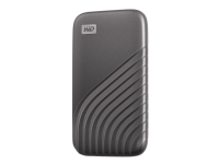 WD My Passport SSD WDBAGF0010BGY - SSD - kryptert - 1 TB - ekstern (bærbar) - USB 3.2 Gen 2 (USB-C kontakt) - 256-bit AES - romgrå