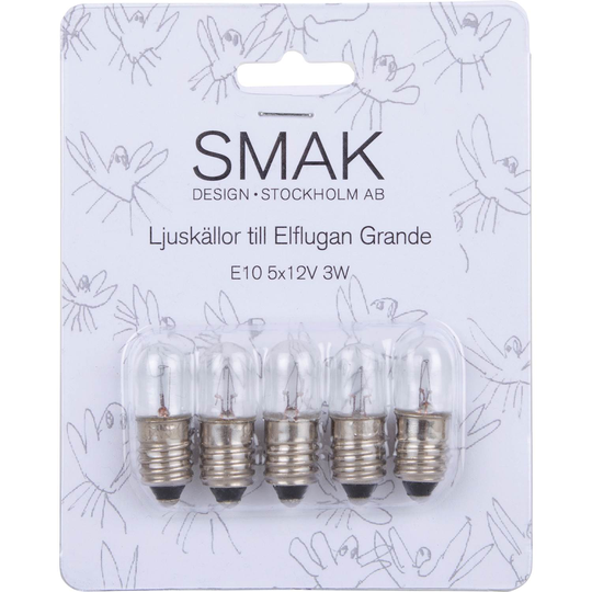 Lundgren & Strandberg E10 3w 12v glödlampa 5-pack
