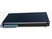 OPTIFAB Fiber patchpanel 19 udtræksbar 1HE, dybde: 200mm Leveres incl. 8 stk. LC duplex singlemode adaptere, farve: sort.