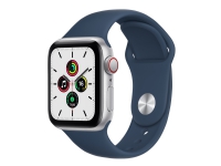 Apple Watch SE (GPS + Cellular) - 40 mm - sølvaluminium - smartklokke med sportsbånd - fluorelastomer - avgrunnsblå - båndbredde: Regular - 32 GB - Wi-Fi, Bluetooth - 4G - 30.68 g