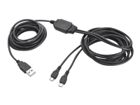 Trust GXT 222 Duo Charge and Play Cable - Lade-/datakabel - Micro-USB type B hann til USB hann - 3.5 m - for Sony DualShock 4 Sony PlayStation 4