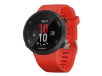 Garmin Forerunner 45 - Svart - smartklokke med bånd - silikon - lavarød - båndbredde: L - display 1.04 - Bluetooth, ANT+ - 36 g